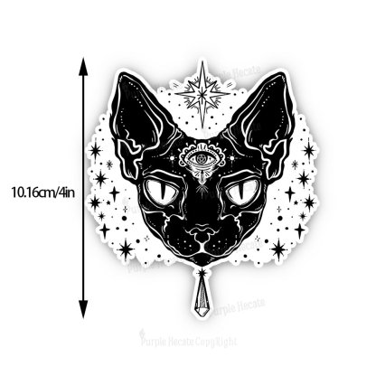 Purplehecate Three Eyed Sphynx Cat Sticker