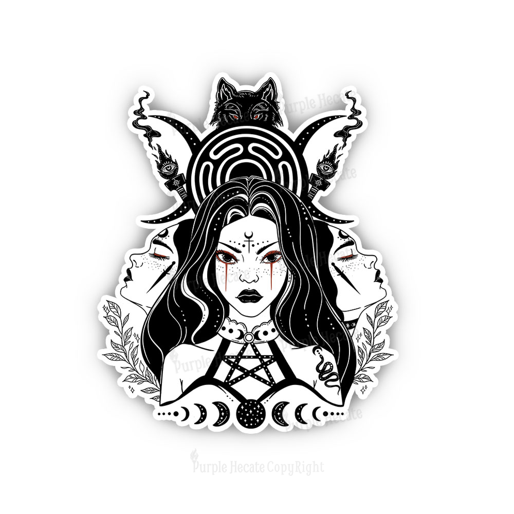 Purplehecate The Triple Moon Goddess Hecate Sticker