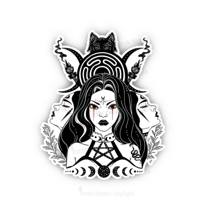 Purplehecate The Triple Moon Goddess Hecate Sticker