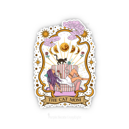 Purplehecate The Cat Mom Goddess Sticker