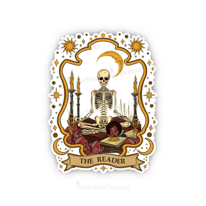 Purplehecate The Reader Skeleton Sticker