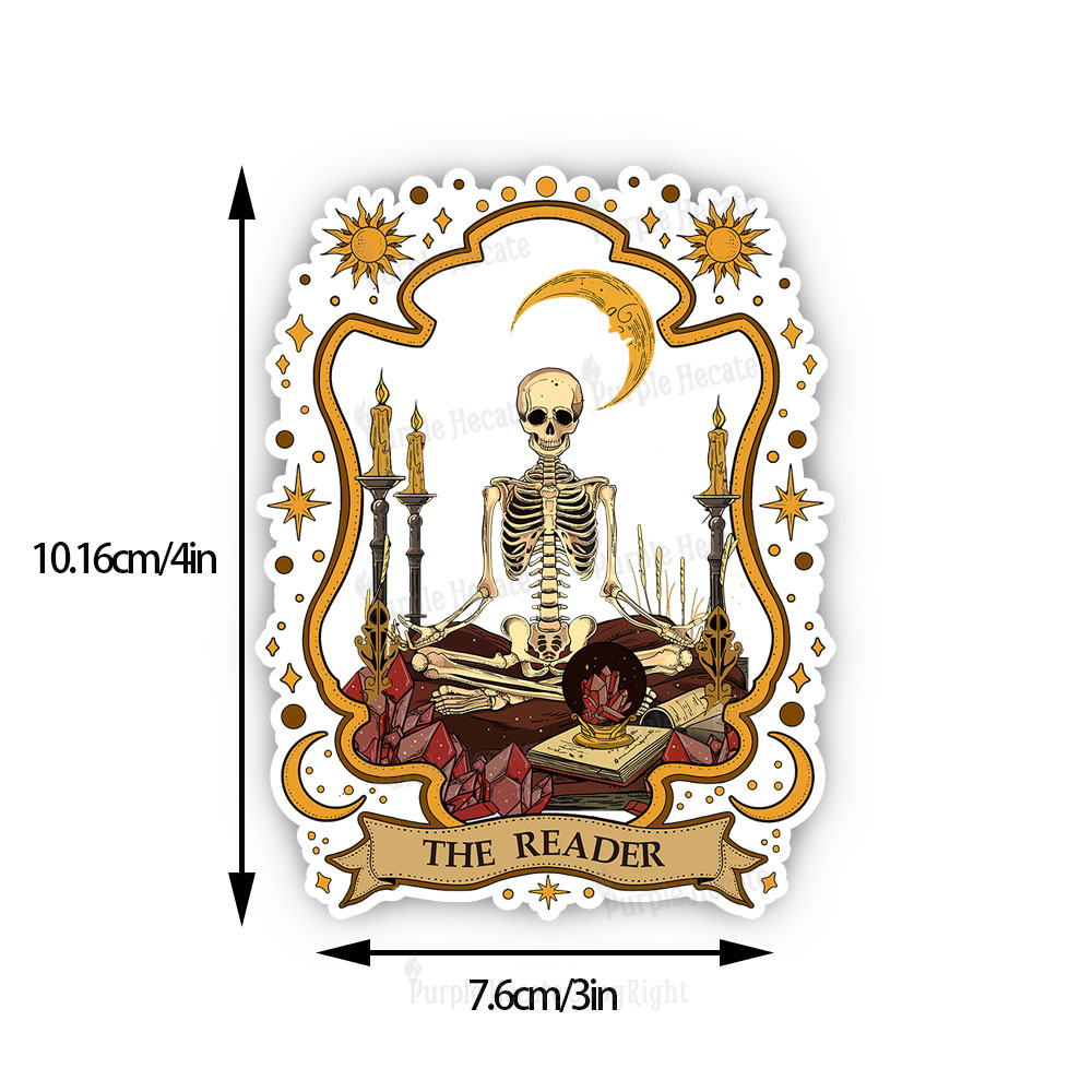 Purplehecate The Reader Skeleton Sticker