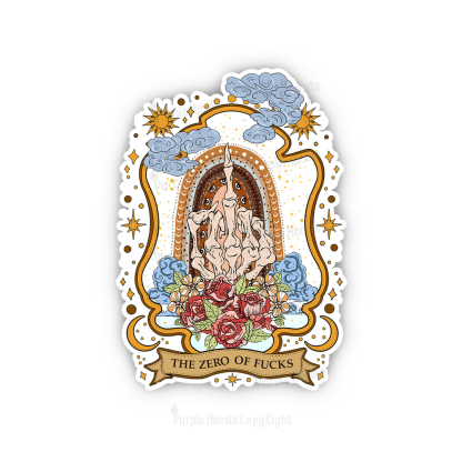PurplehecateThe Zero of Fucks Skeleton Sticker