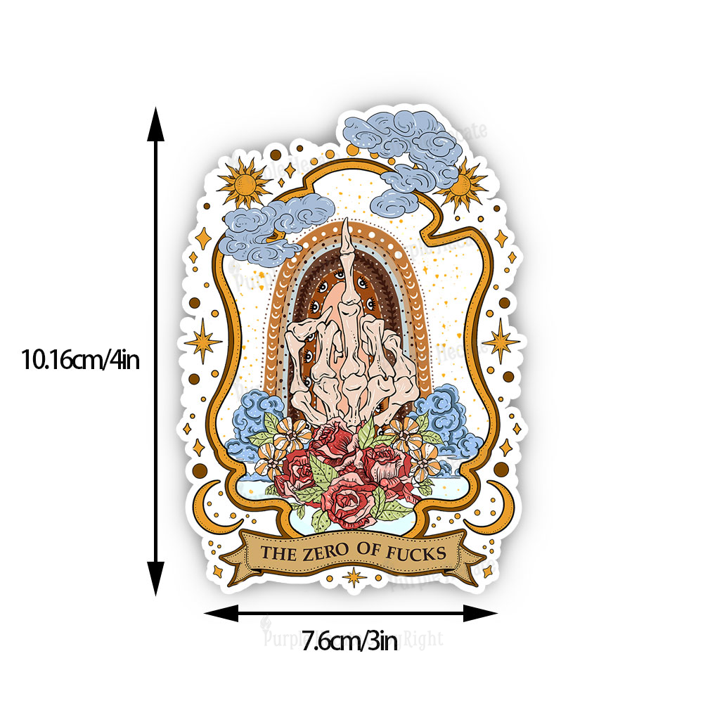 PurplehecateThe Zero of Fucks Skeleton Sticker