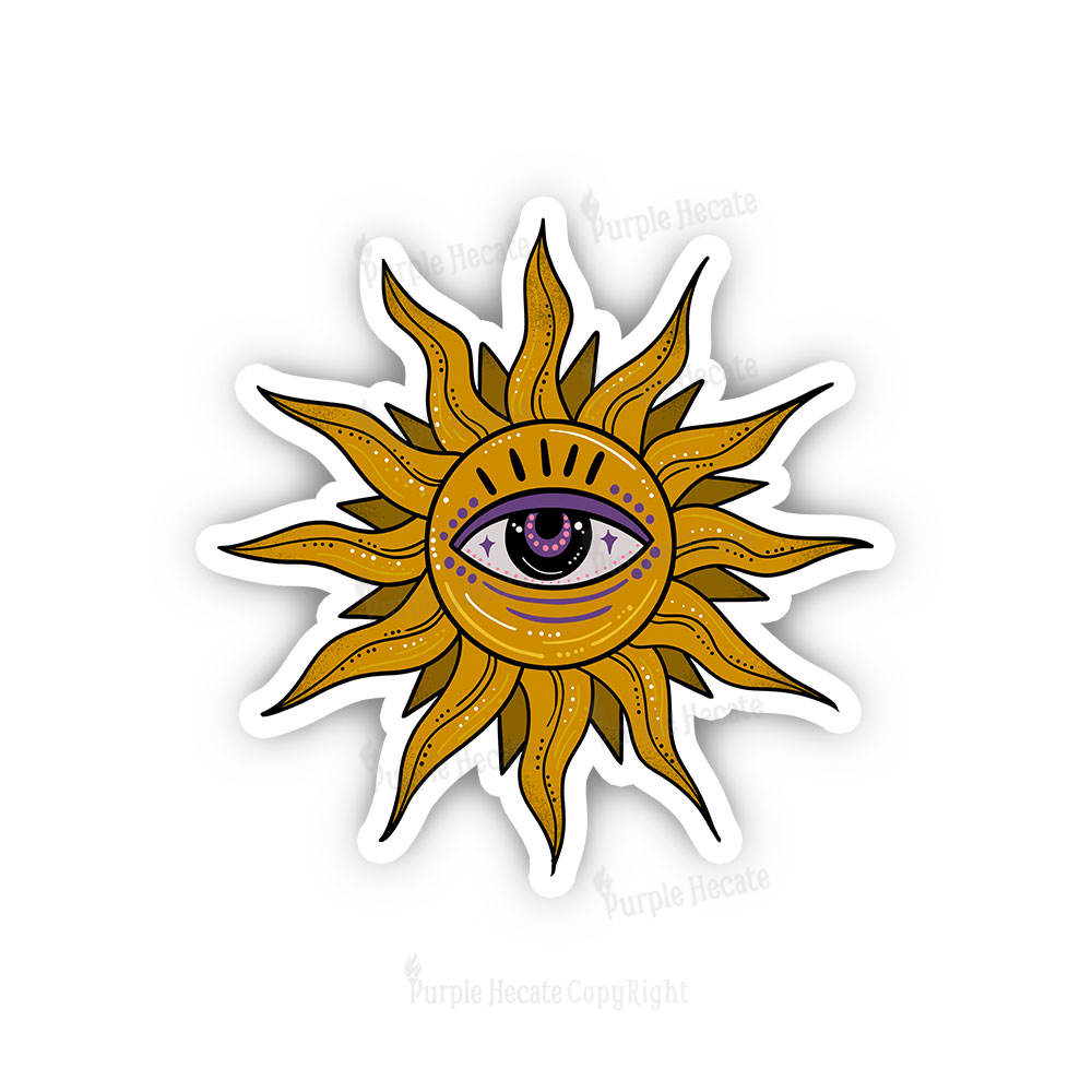 Purplehecate Eye of the Sun Sticker
