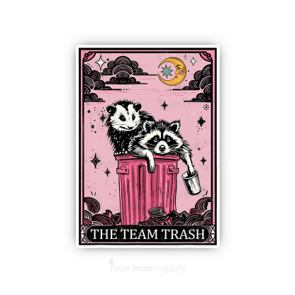 Purplehecate The Team Trash Raccoon & Possum Tarot Sticker