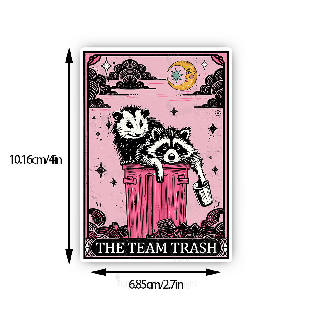 Purplehecate The Team Trash Raccoon & Possum Tarot Sticker