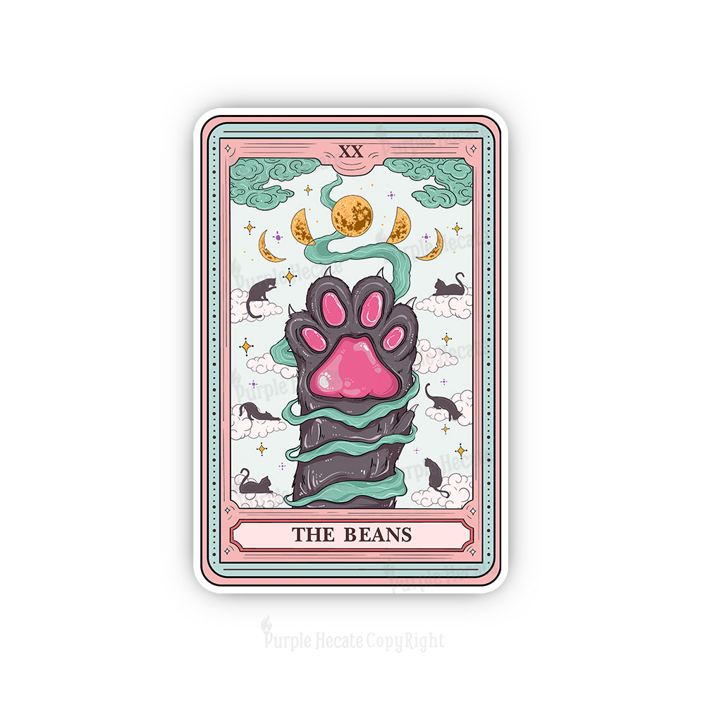 Purplehecate The Beans Cat Tarot Sticker