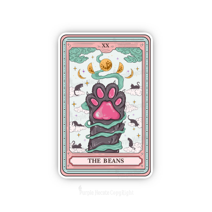 Purplehecate The Beans Cat Tarot Sticker