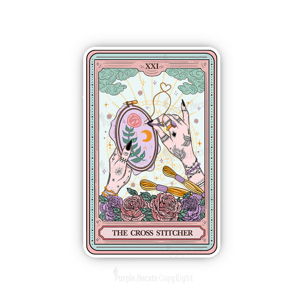 Purplehecate The Cross Stitcher Tarot Sticker