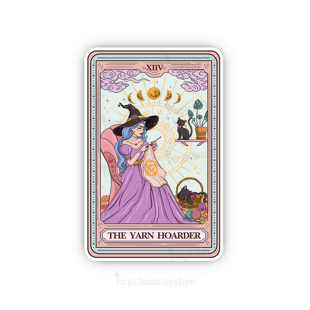 Purplehecate The Yarn Hoarder Tarot Sticker