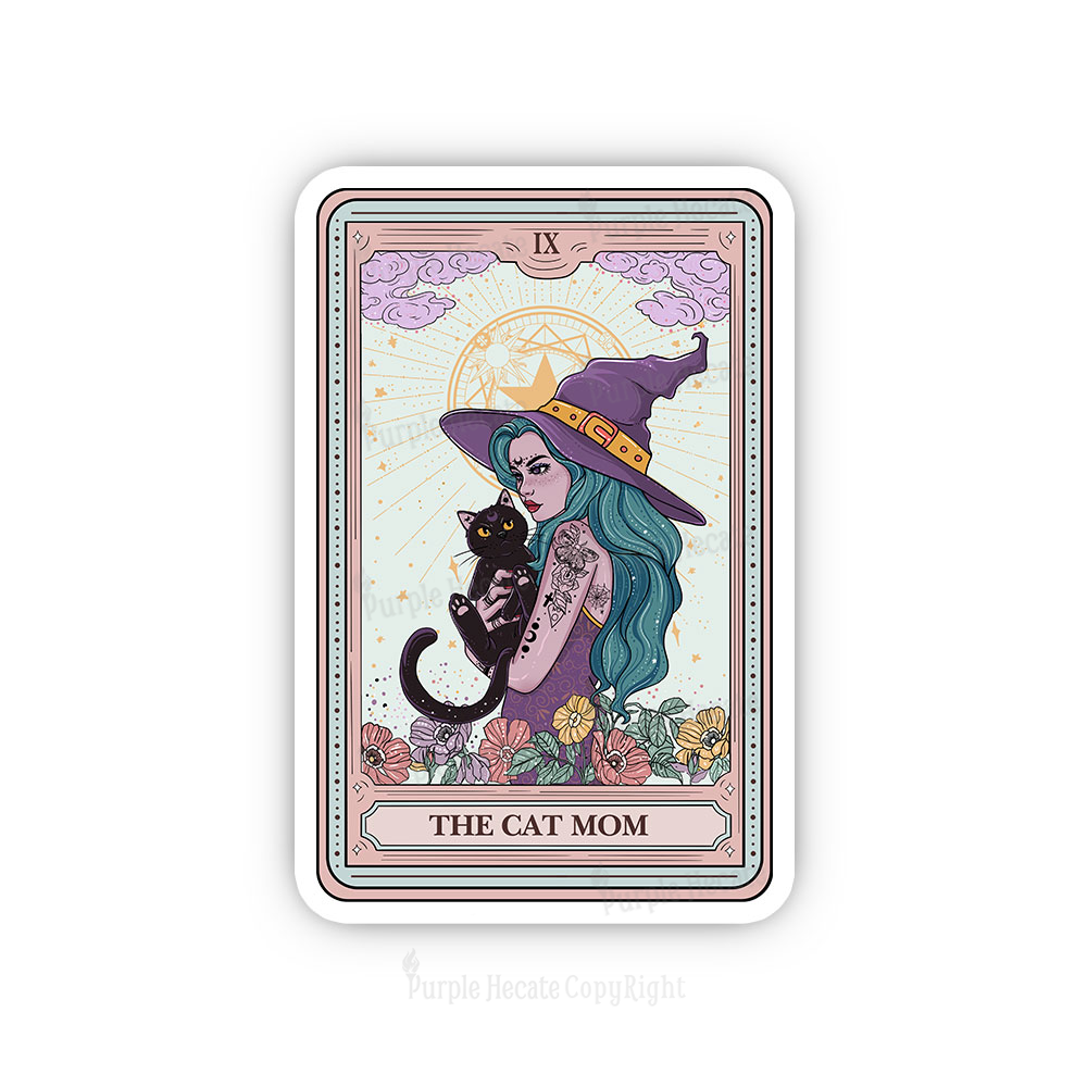 Purplehecate The Gothic Cat Mom Tarot Sticker