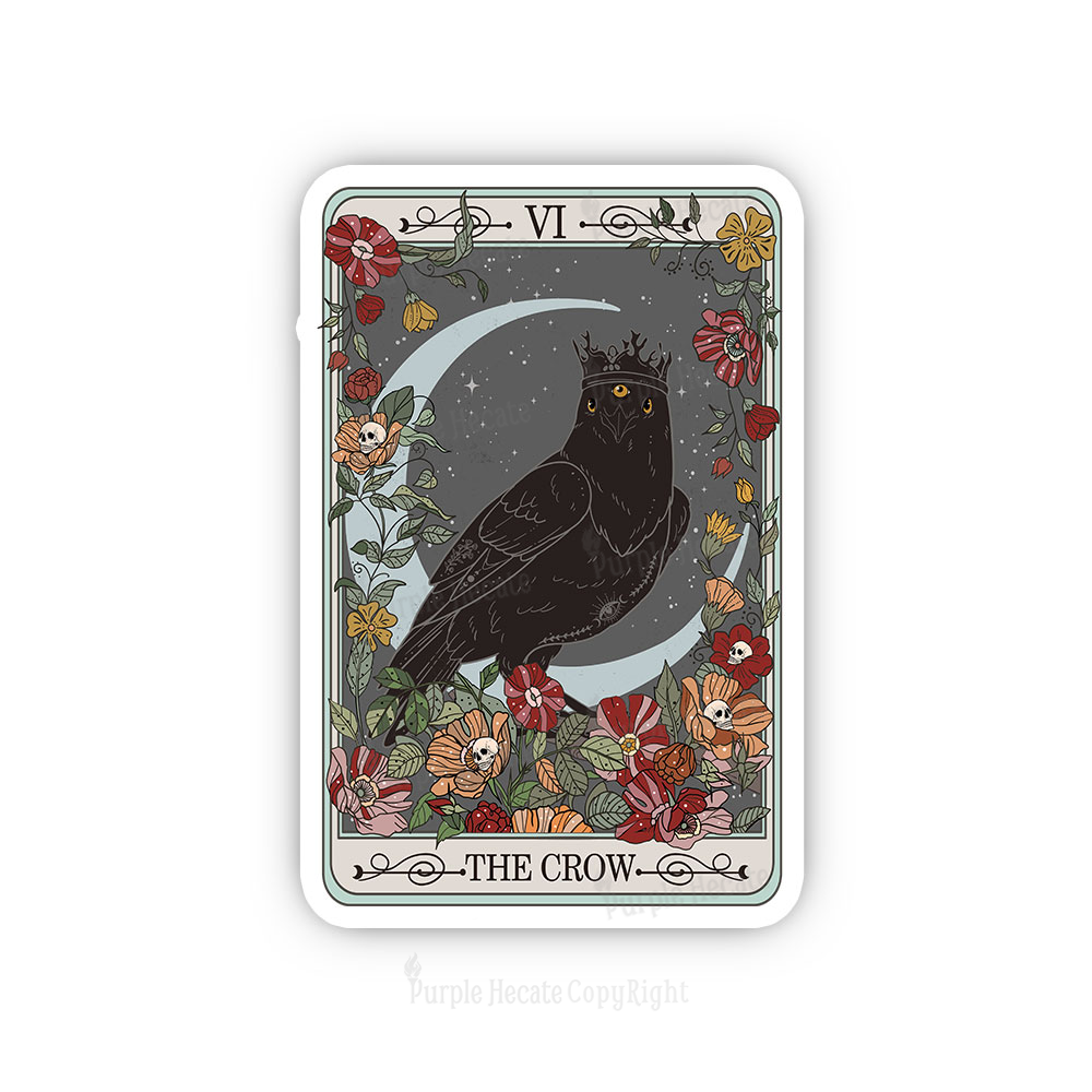 Purplehecate The Crow Tarot Card Sticker