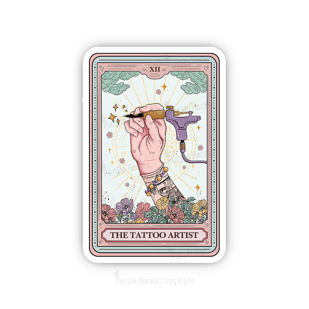 Purplehecate The Tattoo Artist Tarot Card Sticker
