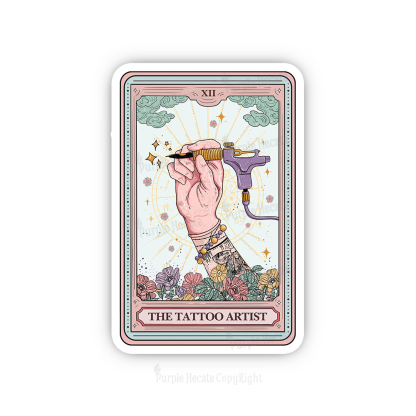 Purplehecate The Tattoo Artist Tarot Card Sticker