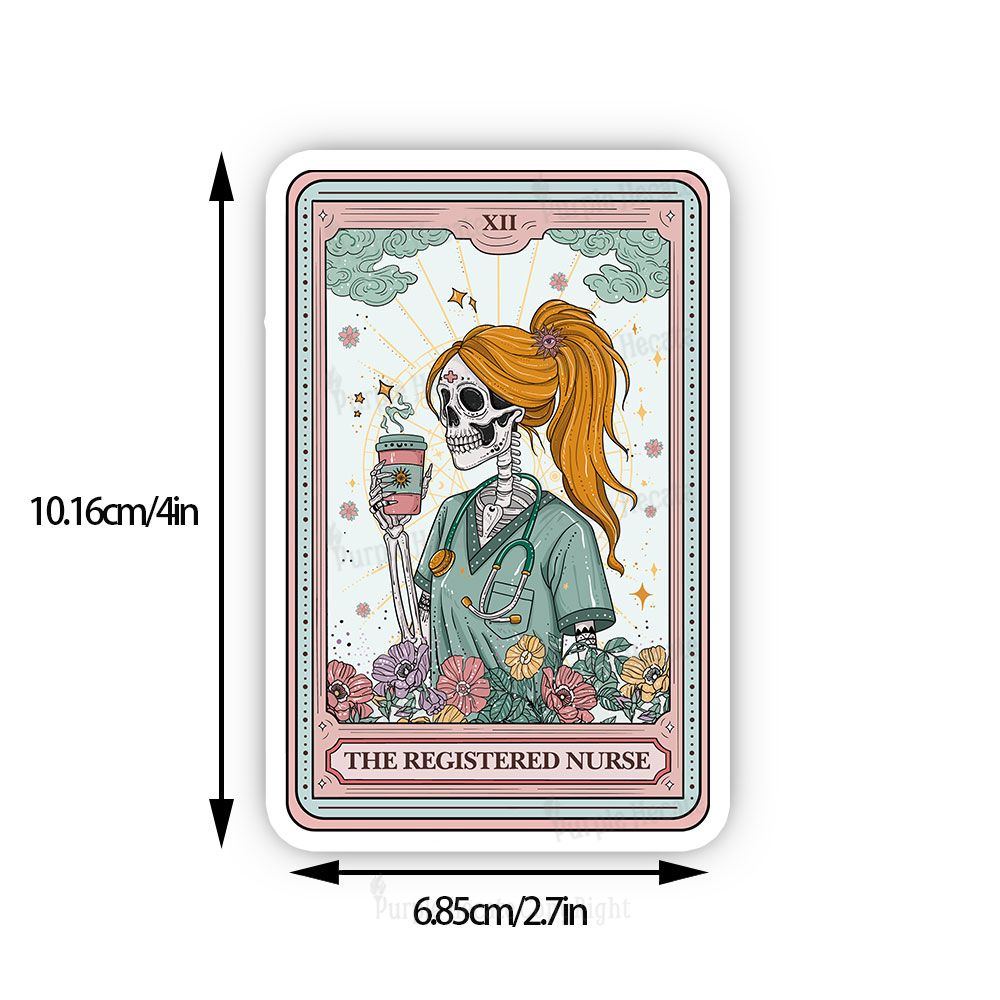 Purplehecate The Registered Nurse Skeleton Tarot Sticker