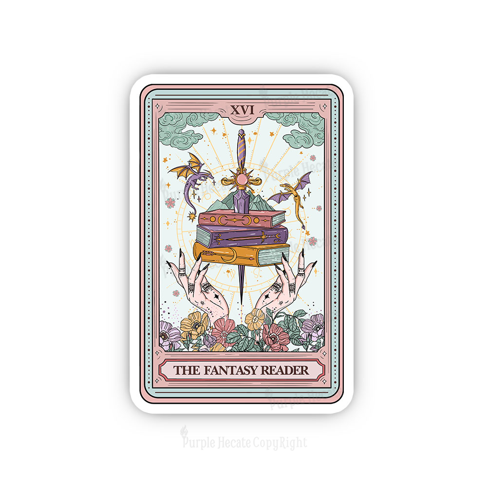 Purplehecate The Fantasy Reader Tarot Sticker