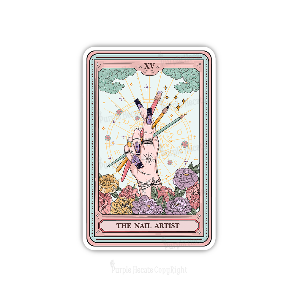 Purplehecate The Enchanted Nail Artist Tarot Card Sticker