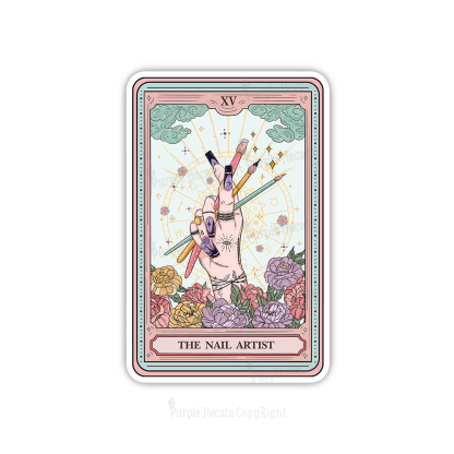 Purplehecate The Enchanted Nail Artist Tarot Card Sticker