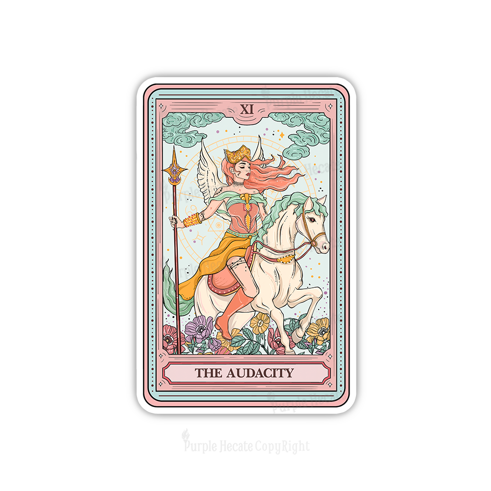 Purplehecate The Audacity Winged Goddess Tarot Card Sticker