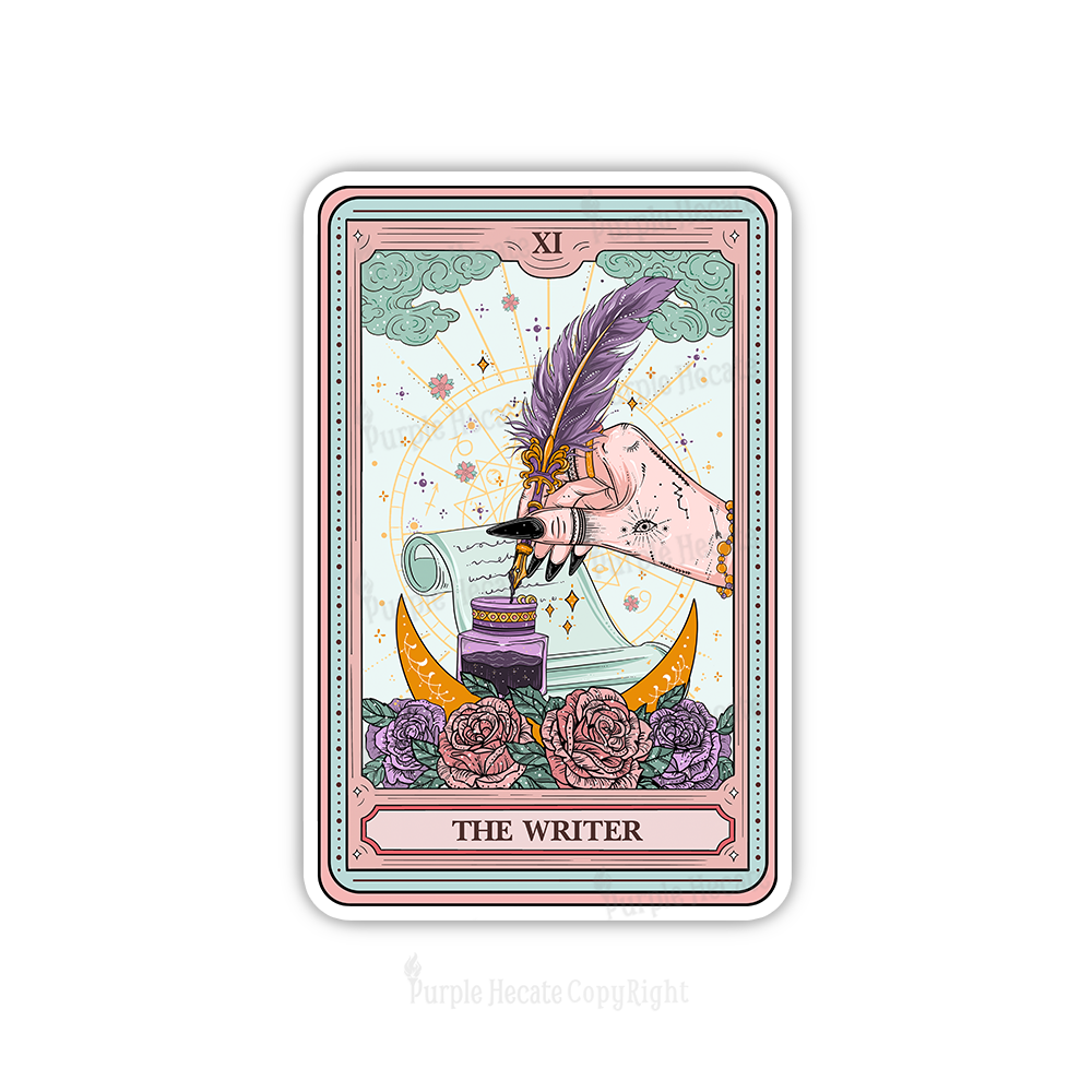 Purplehecate The Writer Tarot Card Sticker