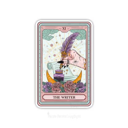 Purplehecate The Writer Tarot Card Sticker