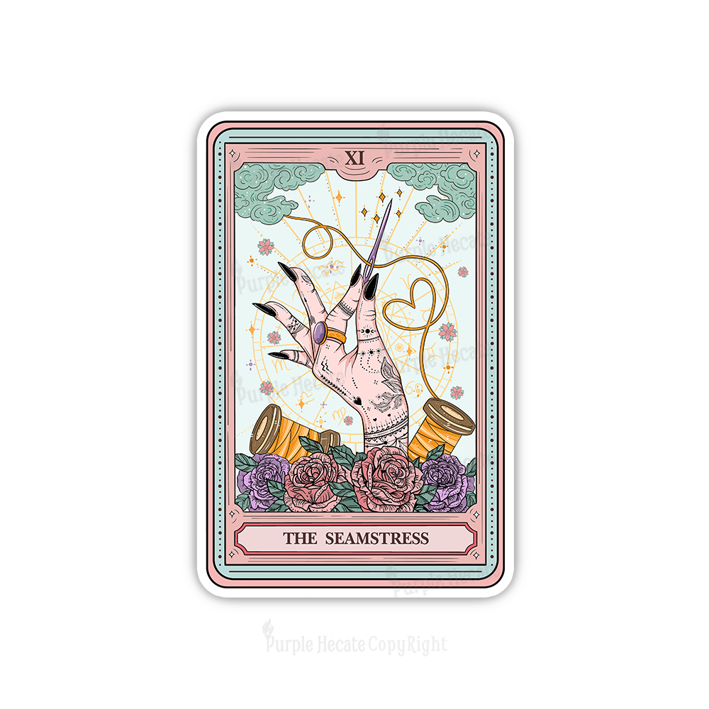 Purplehecate The Seamstress Tarot Card Sticker