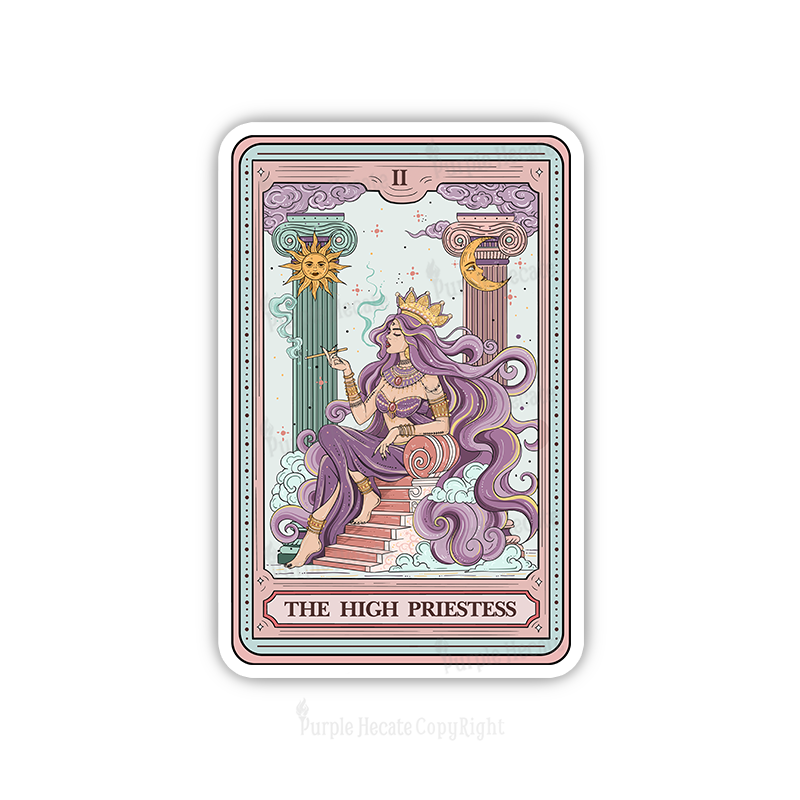 Purplehecate The Goddess High Priestess Tarot Card Sticker
