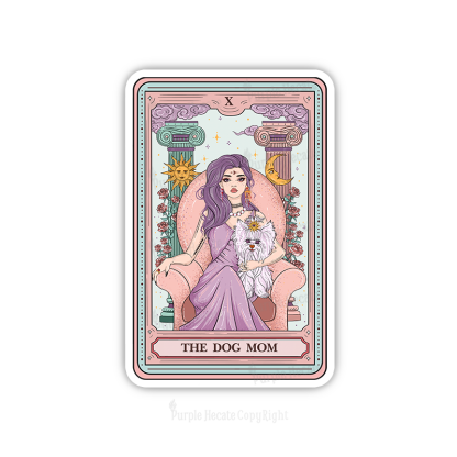 Purplehecate The Cute Dog Mom Tarot card Sticker
