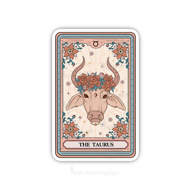 Purplehecate The Taurus Tarot Card Sticker
