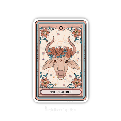 Purplehecate The Taurus Tarot Card Sticker