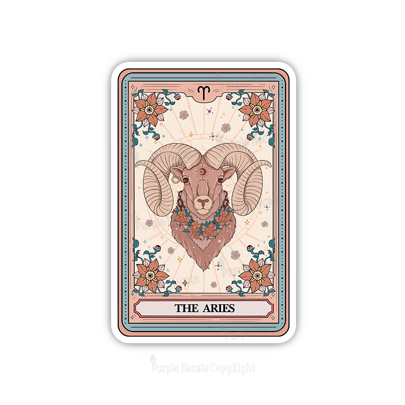 Purplehecate The Aries Tarot Card Sticker