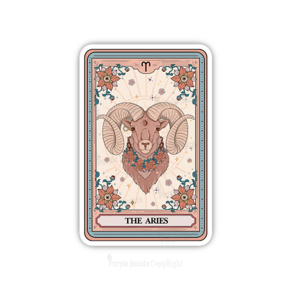 Purplehecate The Aries Tarot Card Sticker