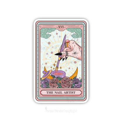 Purplehecate The Nail Artist Tarot Card Sticker