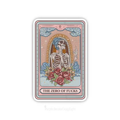 Purplehecate The Zero Of Fucks Tarot Card Sticker