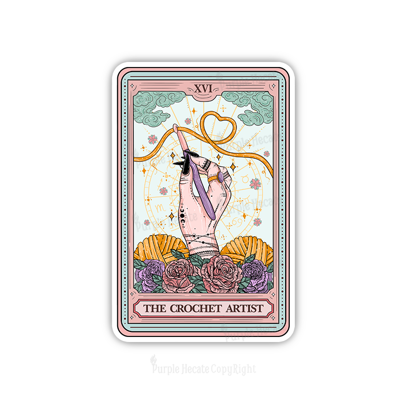 Purplehecate The Crochet Artist Tarot Card Sticker