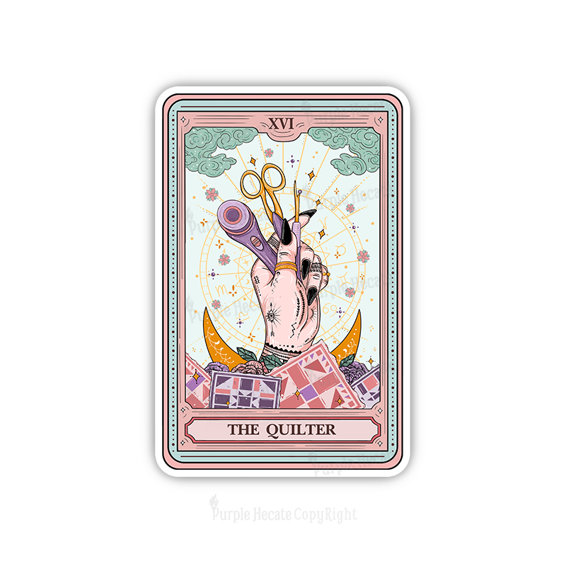Purplehecate The Quilter Tarot Card Sticker