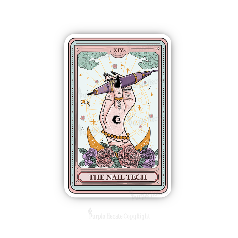 Purplehecate The Nail Tech Tarot Card Sticker