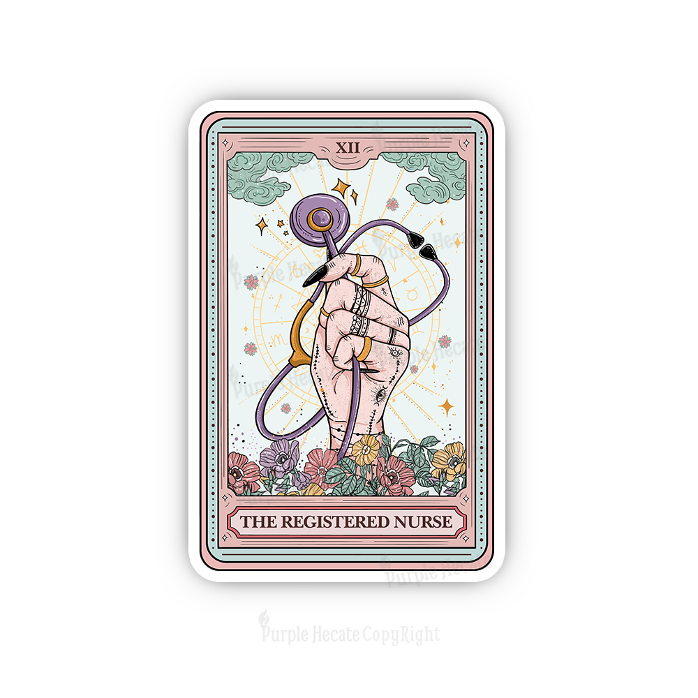 Purplehecate The Registered Nurse Tarot Card Sticker