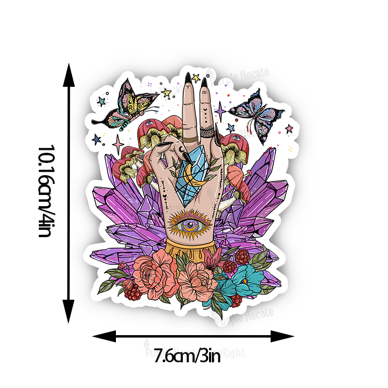 Purplehecate Crystal Witchy Hand Sticker