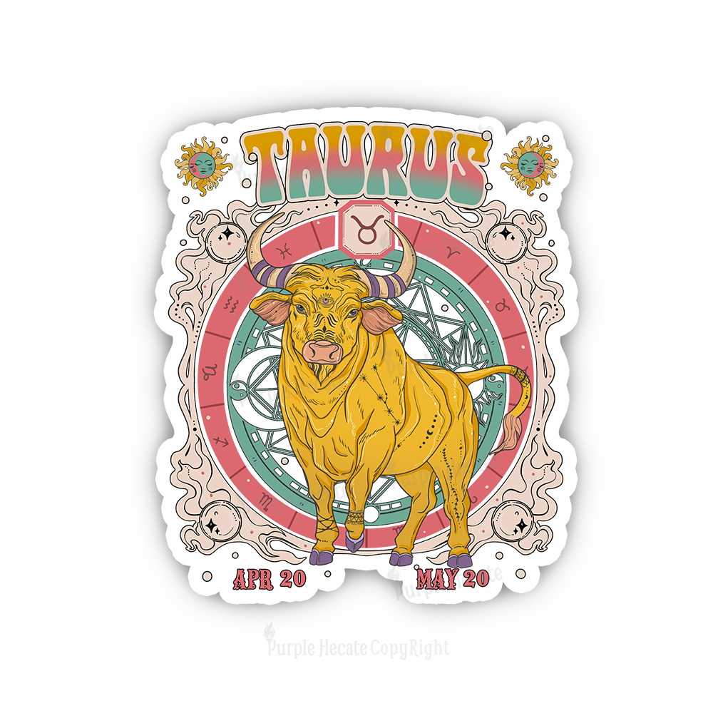 Purplehecate Taurus Cosmic Zodiac Sticker