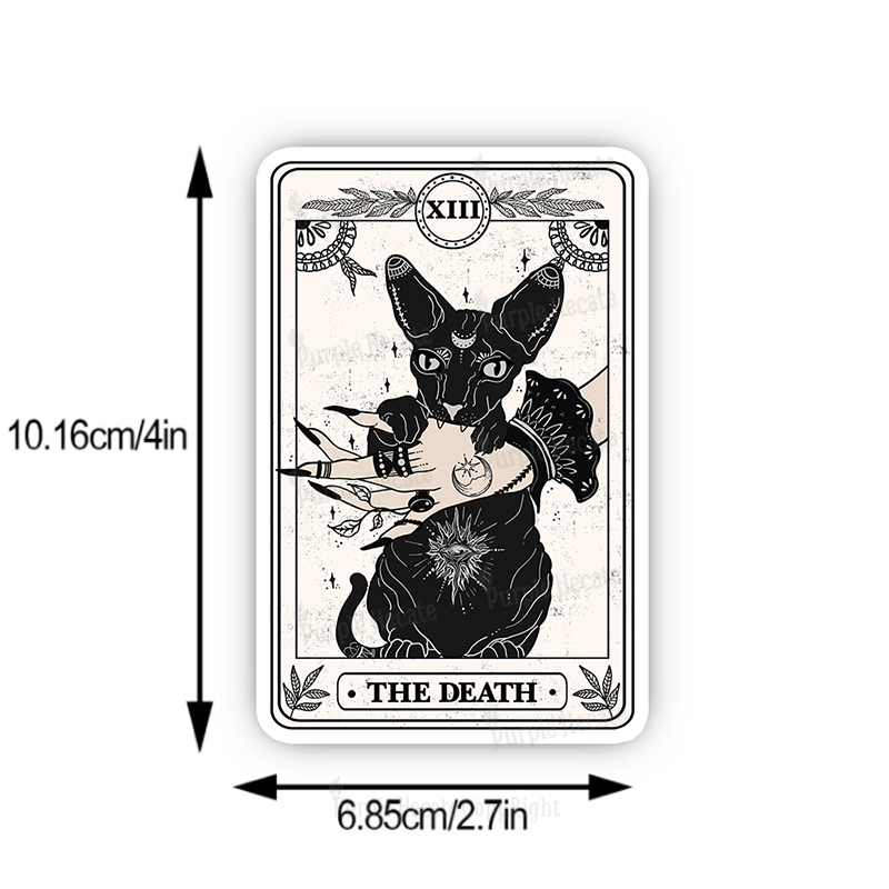 Purplehecate The Death Cat Tarot Sticker