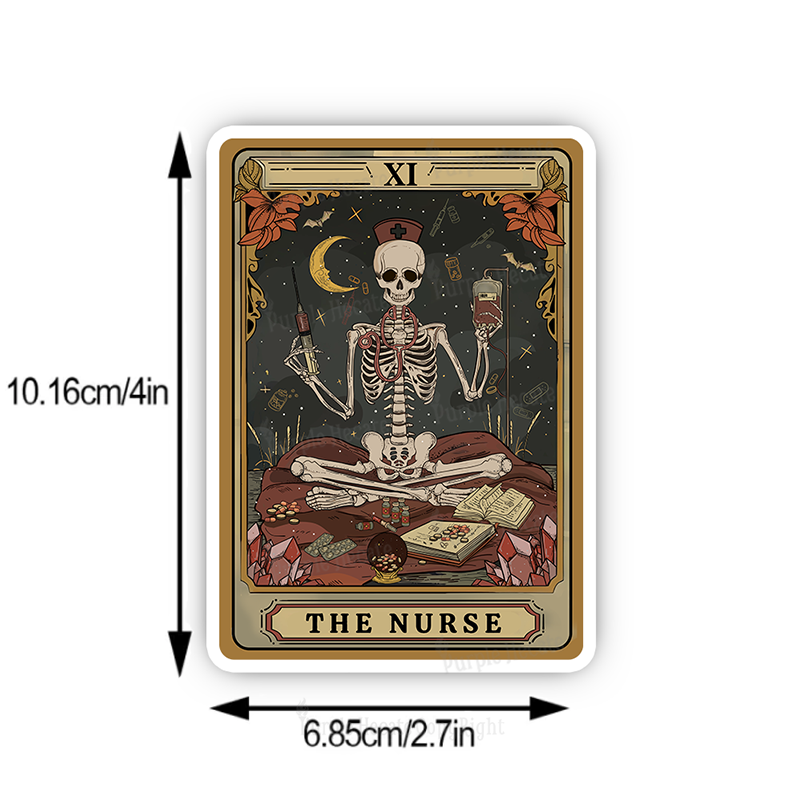 Purplehecate The Nurse Skeleton Tarot Sticker