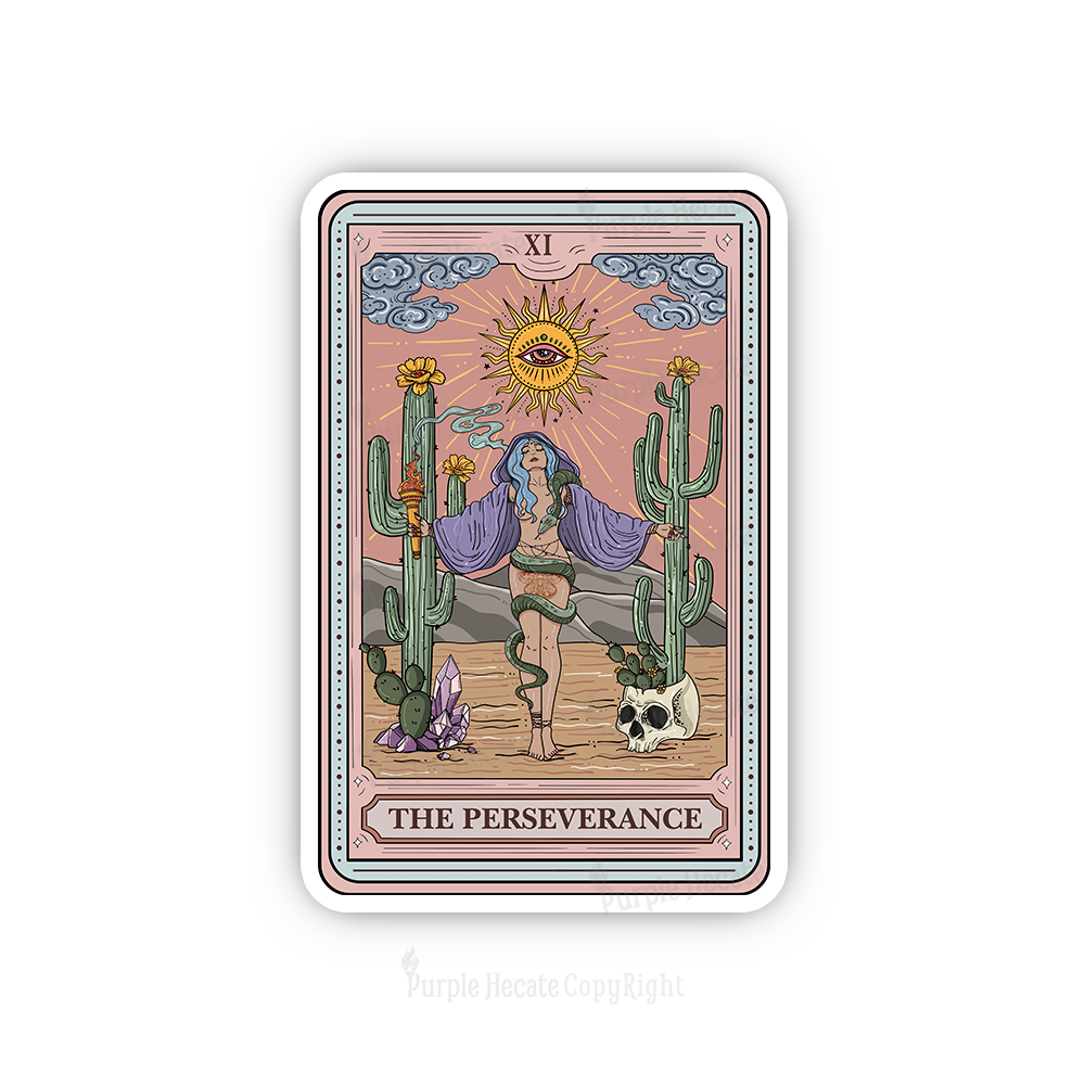 Purplehecate The Perseverance Tarot Card Sticker