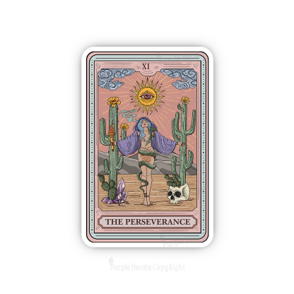 Purplehecate The Perseverance Tarot Card Sticker