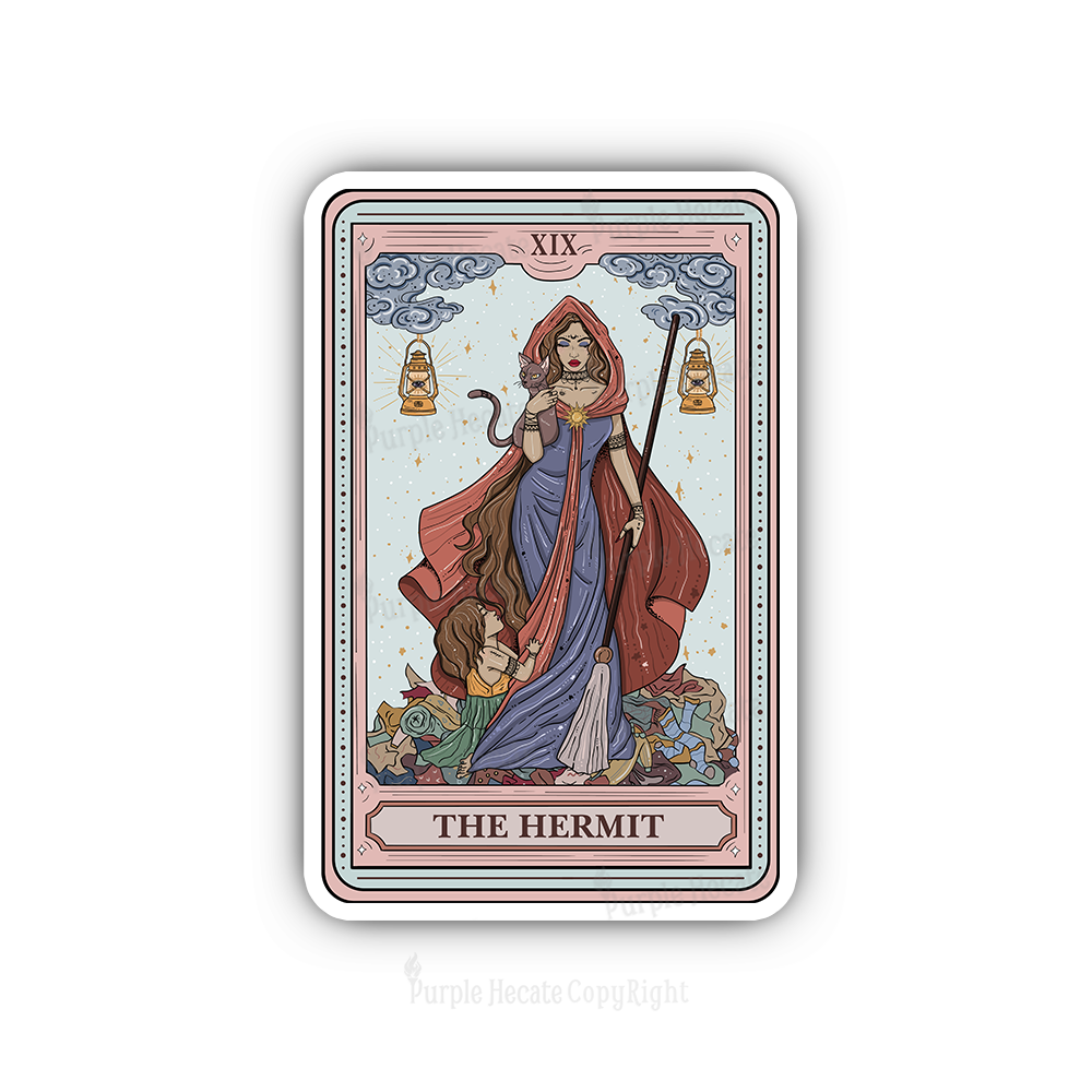 Purplehecate The Hermit Tarot Card Sticker