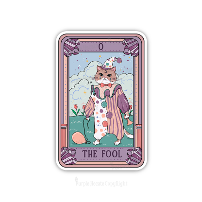 Purplehecate The Fool Tarot Card Sticker