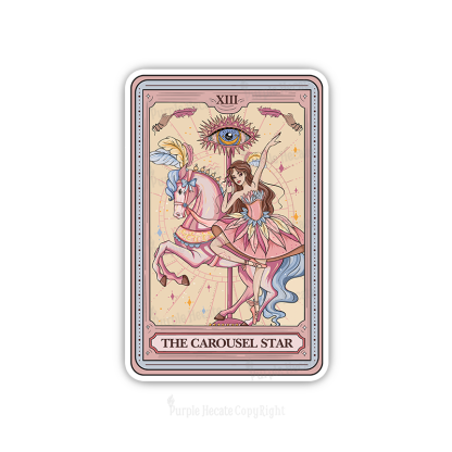 Purplehecate The Carousel Star Tarot Card Sticker
