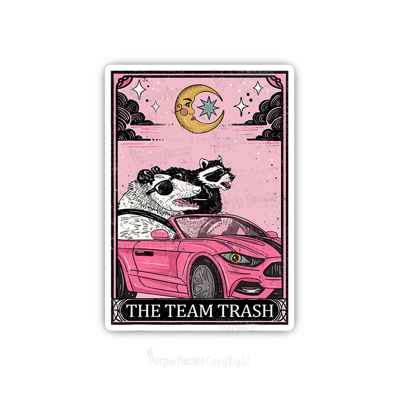 Purplehecate The Team Trash Tarot Card Sticker