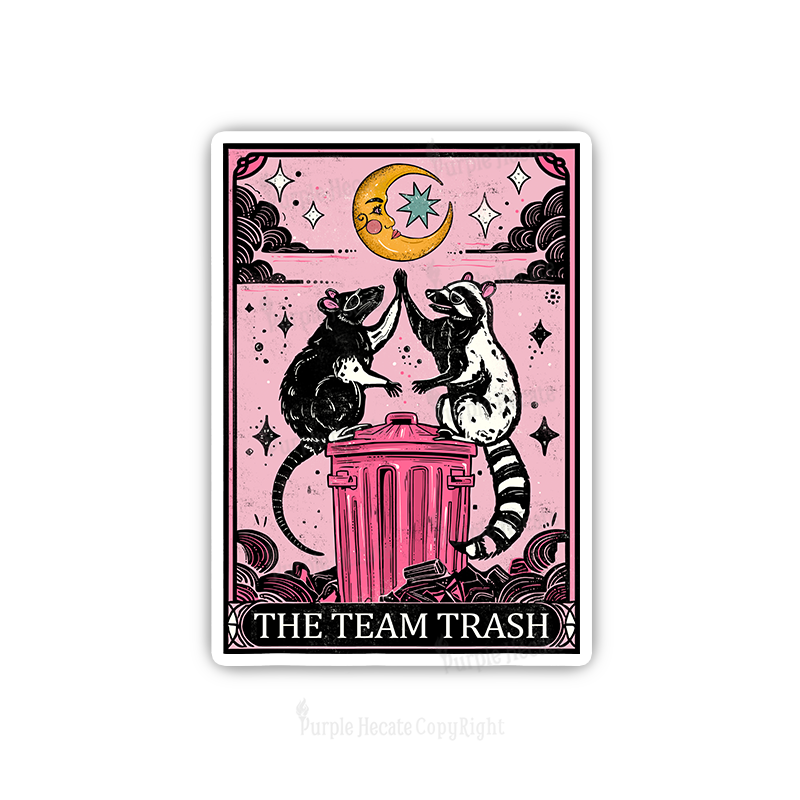 Purplehecate The Team Trash Opossum Tarot Sticker